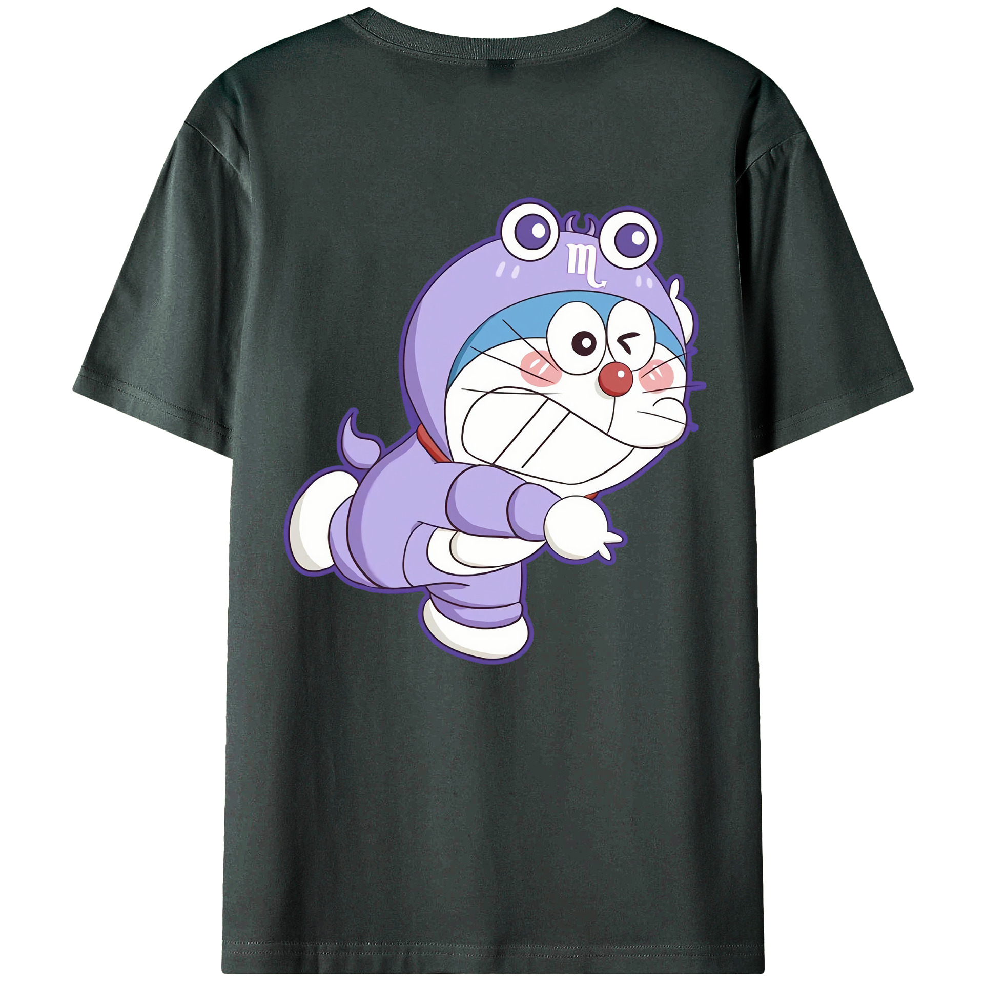 （画像用） ドラえもん Doraemon 綿100％ メンズ半袖Tシャツ（バックプリント） 通気性